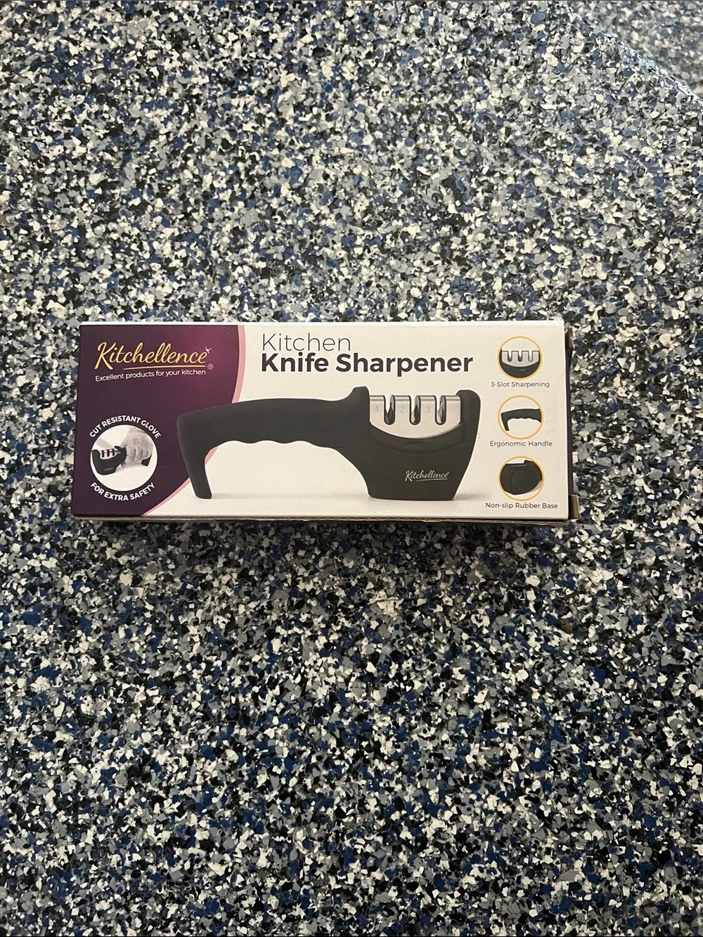 Black Kitchen Knife Sharpener - 3-Stage Edge Restoration